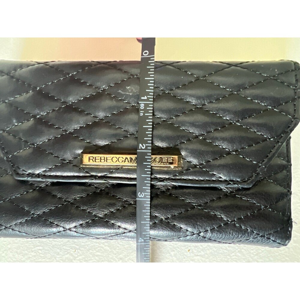 Rebecca Minkoff Black Quilted Zip Up Wallet Wristlet - Picture 8 of 8